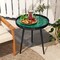 Green Wood Mid-Century Modern Coffee End Table with 16/20 Inch Sea Shell Decoration
